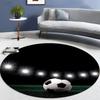 Soccer Pattern Round Carpet, Soccer Enthusiasts, Goal Shooting Design, Living Room & Bedroom Decorative Mat, Seat Cushion