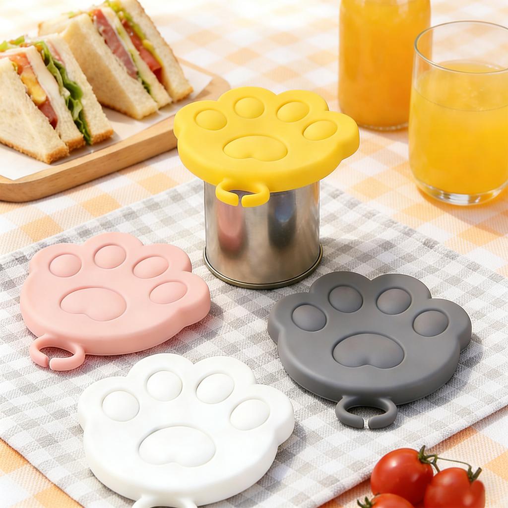 Cute Shape Silicone Can Lids, Reusable Airtight Covers For Pet & Human Food Cans