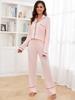 European & American Modal Long-Sleeved Shirt and Pants Pajama Set for Women - Autumn/Winter