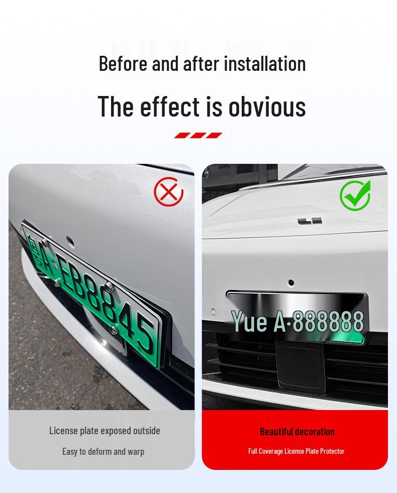 Ideal I6/i8 Full-Edge ABS Green License Plate Frame - New Energy Car Accessory