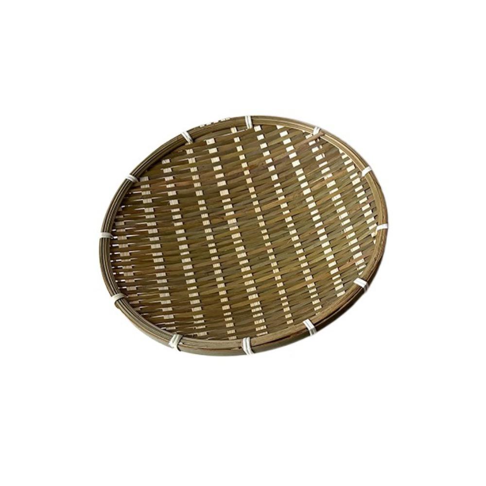 Bamboo Bread Baskets Round Fruit Basket Serving Basket Woven Storage Baskets  Garden S