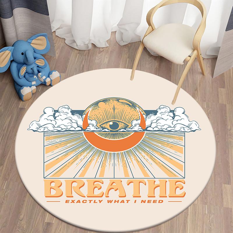 Boho Style Round Carpet Floor Mat Living Room Carpet Polyester Carpet Mat Children 'S Room Decoration Room Decor Prayer Carpet