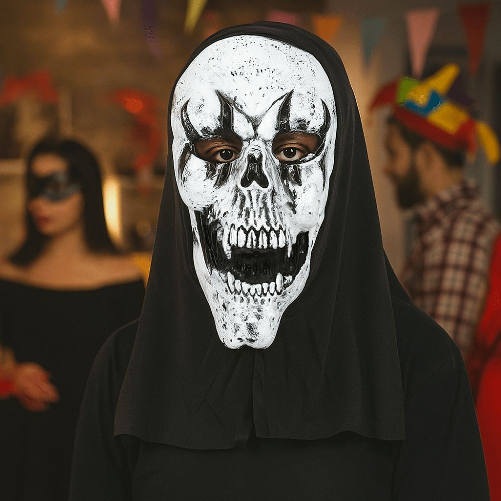 Unisex Halloween Skull Headwear Universal Halloween Latex Mask Screaming Zombie Mask Costume Party