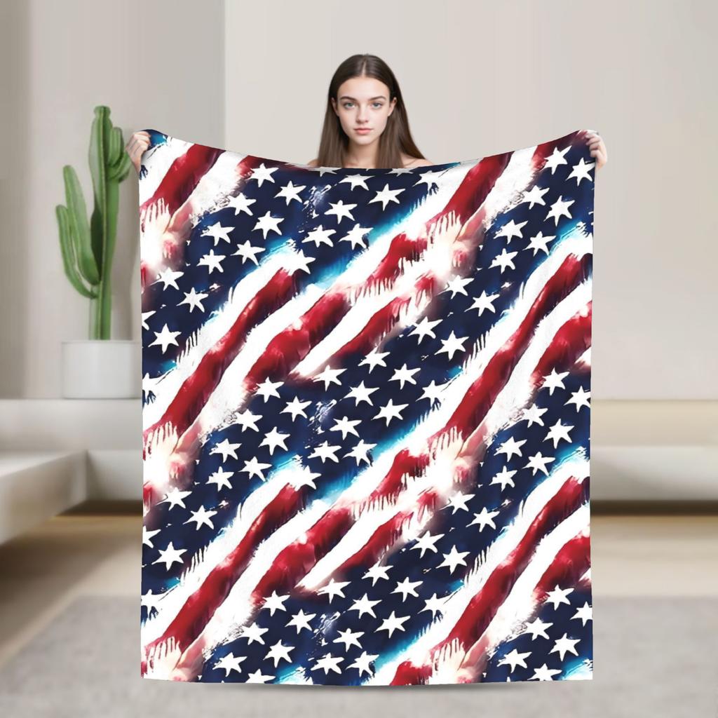 American Flag Blankets Quality Warm Throw Blanket Spring Airplane Travel Couch Chair Street Trend Bedspread