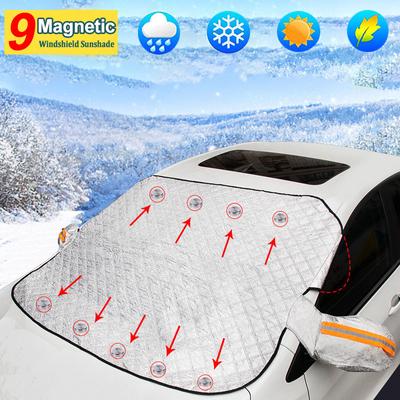 Capacul magnetic al geamului din față a mașinii Acoperire automată a soarelui Umbra parbrizului mașinii Protector de praf Anti zăpadă îngheț Scut de gheață Husă de parbriz auto