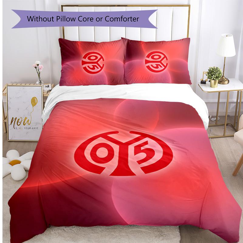 Mainz FC Printed 3PCS Bedding Set Breathable Duvet Cover with Pillowcases Decorative Bed Linen for Bedroom Home