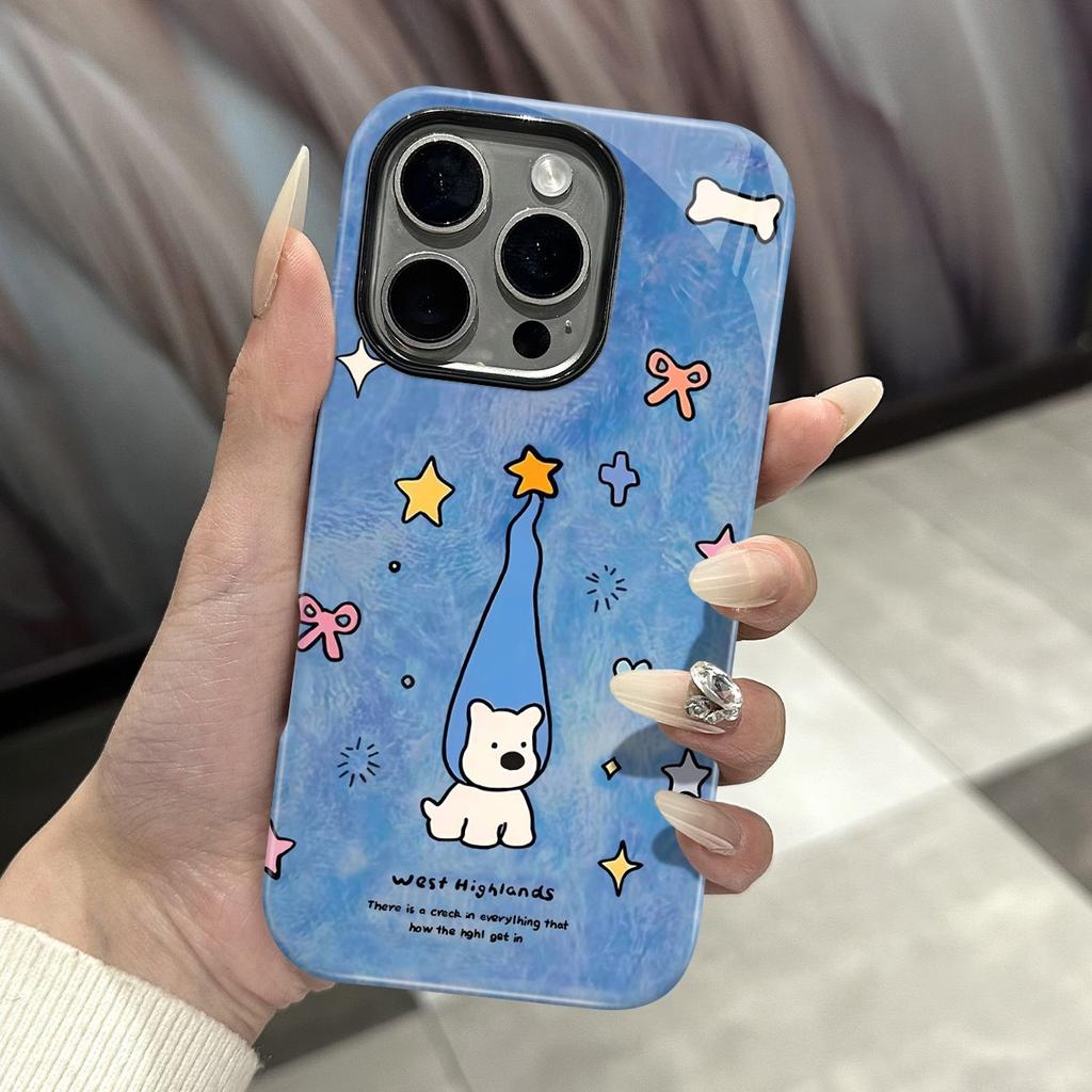 Cute Star Hat Dog for iPhone16promax Mobile Phone Case 13 Apple 15pro Female 17Air Anti-drop 14