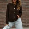 Women Solid Color Button Front Cardigan Long Sleeve Knit Sweater