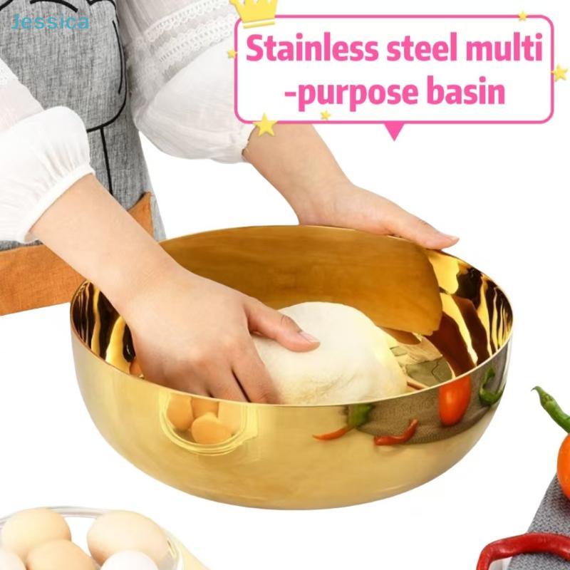 Stainless Steel Mixing Bowl: Large Capacity Food Prep Bowl for Dough, Baking & Kitchen Use