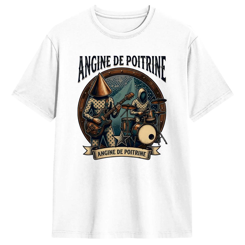 Casual Angine De Poitrine TShirt for Unisex Round Collar Pure Cotton T Shirt  Short Sleeve Tees Gift Idea Clothes