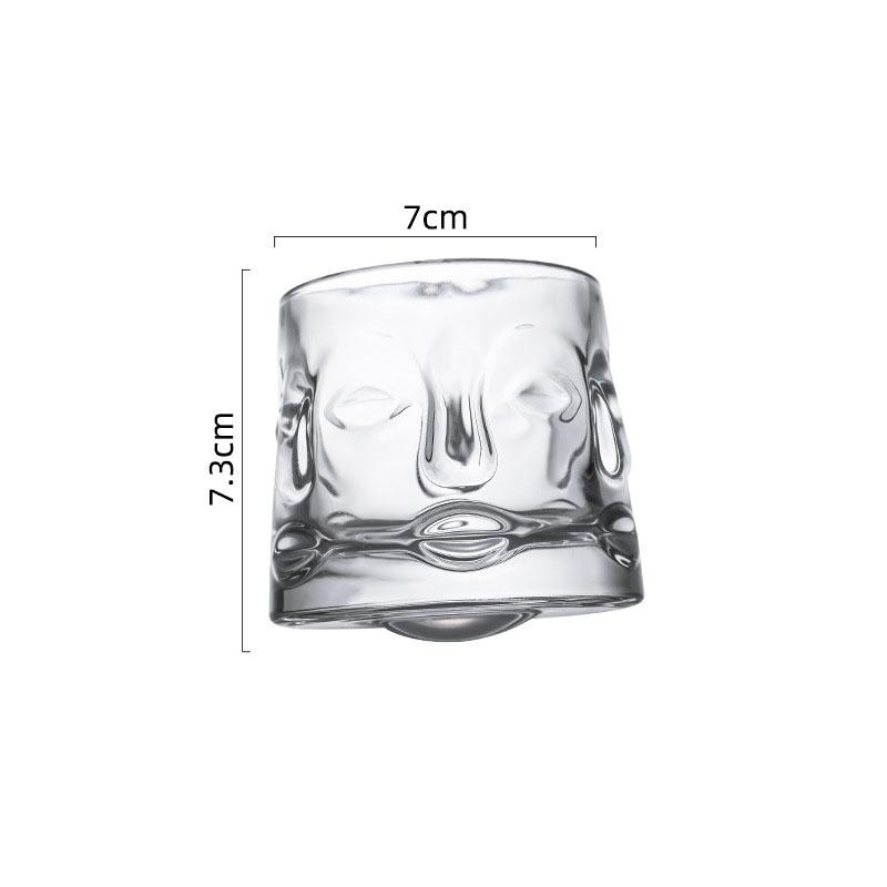Whiskey Glass Cup for The Home Bar Beer Water and Party Cocktails Wine Brandy Cup Glassware for Cocktail Scotch Human Face Shape