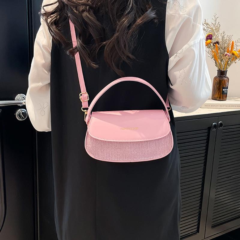 Women's Faux Leather Handbag Versatile Fashion Shoulder Casual Commuting Bags Girl Brand Designer Saddle Handbag KTB
