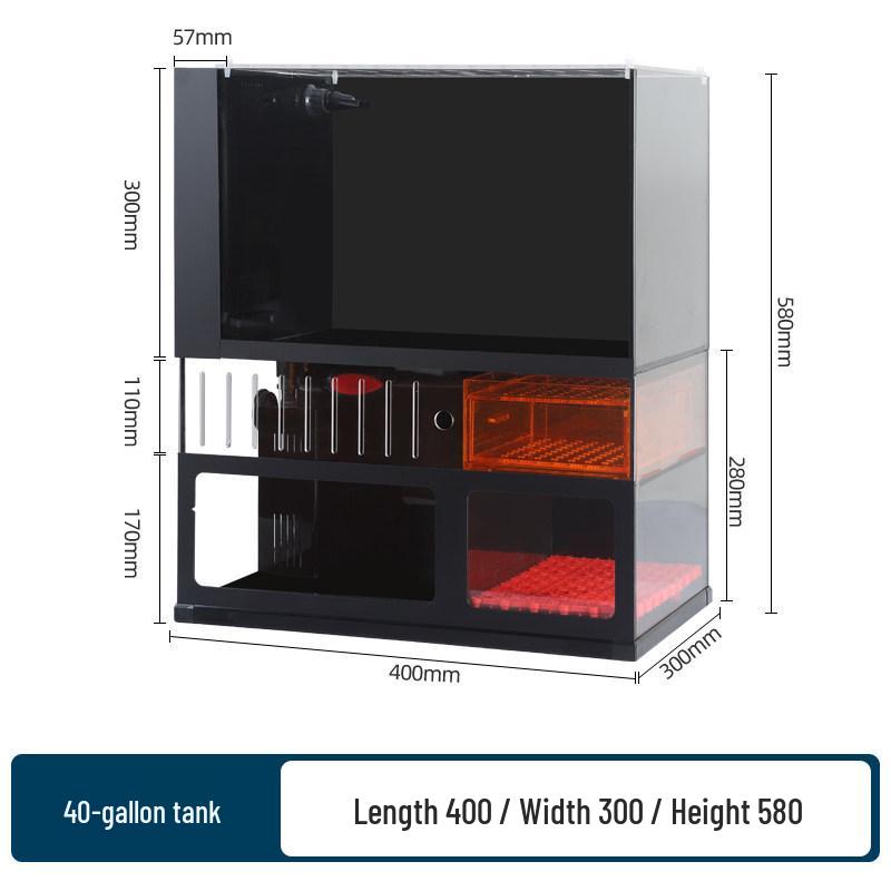

Ultra-White Glass Small Desktop Fish Tank for Home - Stream Landscape for Goldfish or Turtles