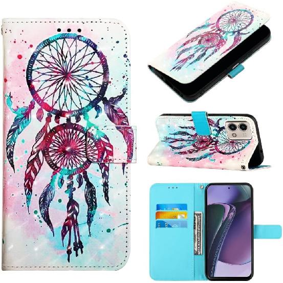 Case for Motorola Moto G Stylus 2023 5G, 3D Wallet Case PU Leather with[Card Holder][Kickstand][Wrist Strap][Magnetic Closure] Shockproof Flip for