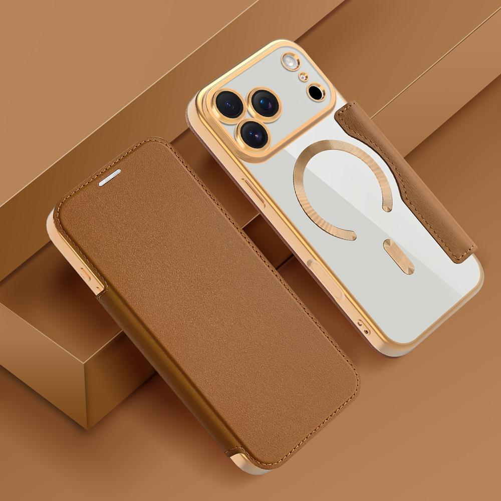 Flip Leather Case for IPhone 17 Promax Air 16 Pro Max 15 Plus 14 13 12 Wireless Charging Card Slots Pocket Phone Cover