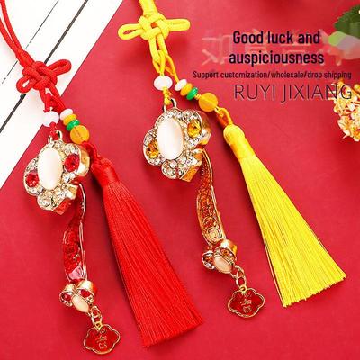 Staroveká čínska uzolová spona mieru s príveskom s strapcami na oblečenie a tašky