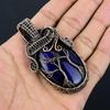 Blue Flash Labradorite Handmade Pendant, Natural Gemstone Jewelry, 999 Copper Wire Wrapped Pendant Jewelry, For Gift