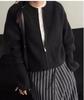 Wool Zip-Up Cardigan: Heavyweight, Long Sleeve, Slimming Outerwear, Lazy Style