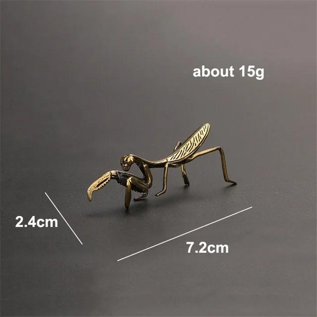 New Brass Mantis Statue Miniature Pure Copper Office Decor Retro Pure Copper Figurines High Quality Vintage Brass Figurine