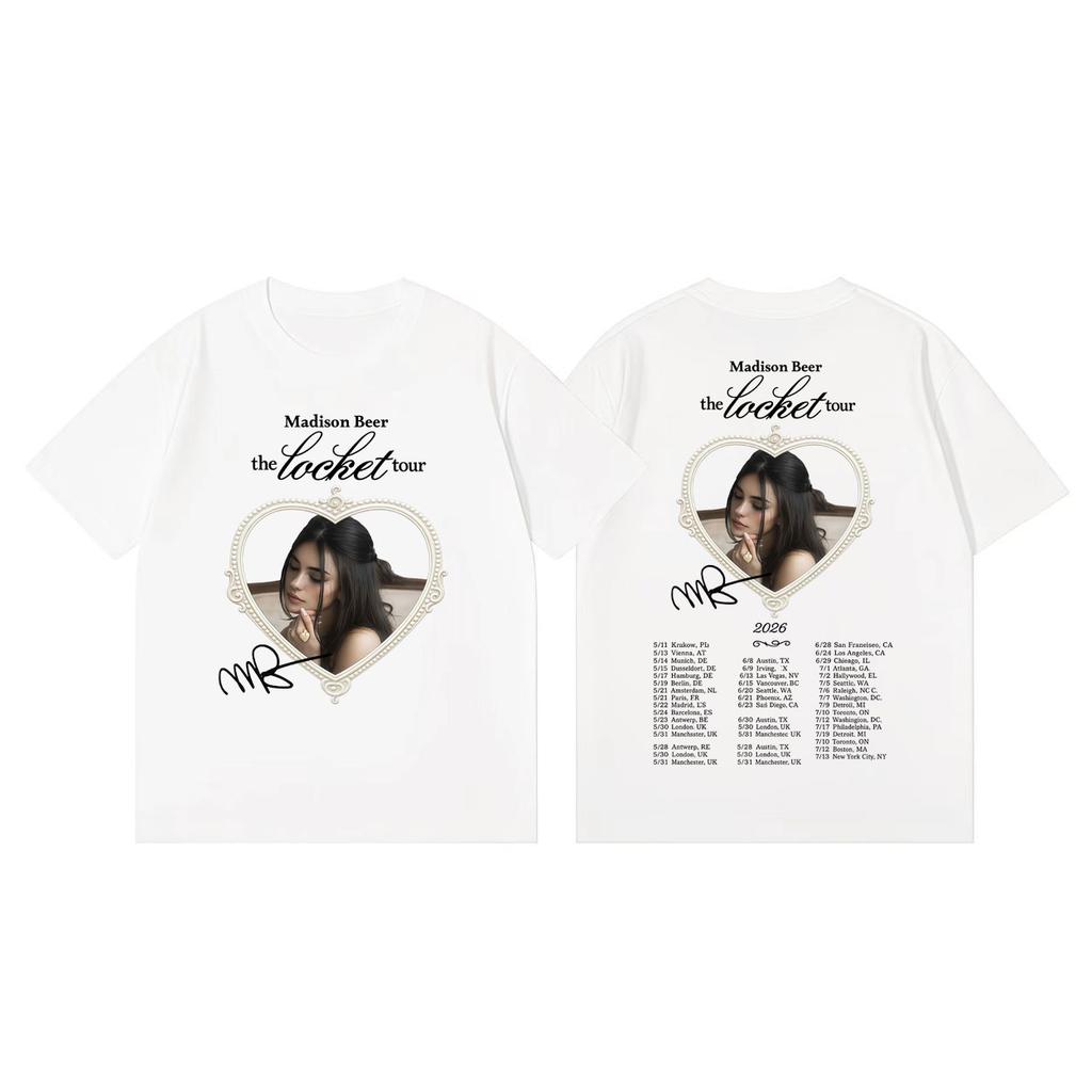 Madison Beer The Locket Tour 2026 Merch Tshirt Men Women Fashion Pop Music Short Sleeve T Shirt Summer Casual Loose Tshirts