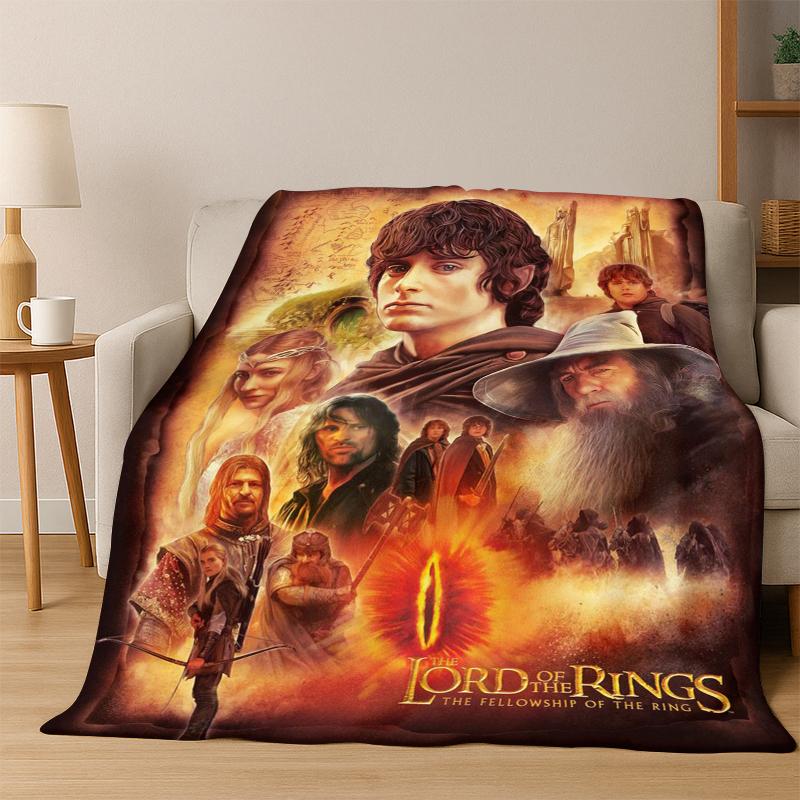 Movie L-Lord of The Rings H-Hobbit Flannel Blanket Soft Warm Blanket Throw Blanket for Bedroom Living Room Bed Picnic Gift Kid