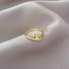 Real Gold Green Eyes Snake Ring Opening Adjustable Simple Jewelry Japanese Ring Couple Ring