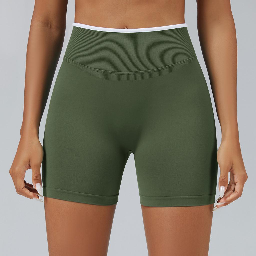 Seamless Colorblock Yoga Shorts For Women With Quick Dry Fabric For Running And Fitness