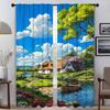 Summer Road Anti-mosquito Curtains for Living Room Partition Halloween Decoration Window Curtain Home Interior Curtains 2 Pieces