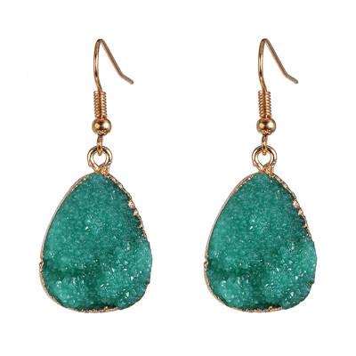 Retro cluster crystal stud earrings, candy-colored water drop earrings for women