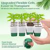 Seedling Starter Tray Kit 12 Holes Nursery Seedling Dish Soft Silicone Plastic Seed Starter Breathable Plant Growth Tray