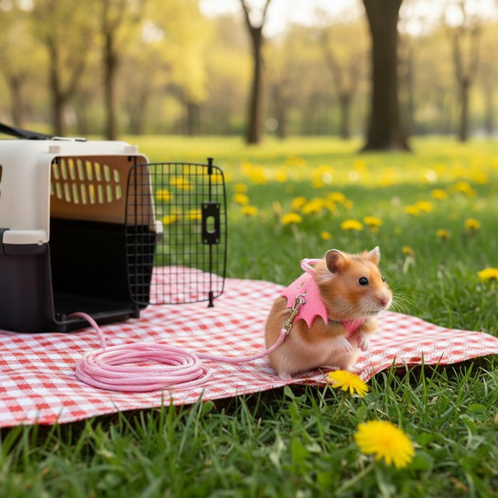 Laisse et Harnais pour Hamster Anti-Fugue Laisse de Promenade pour Hamster Gilet de Promenade Sweet Soarer Extension Volante Légère Harnais pour Animal de Compagnie