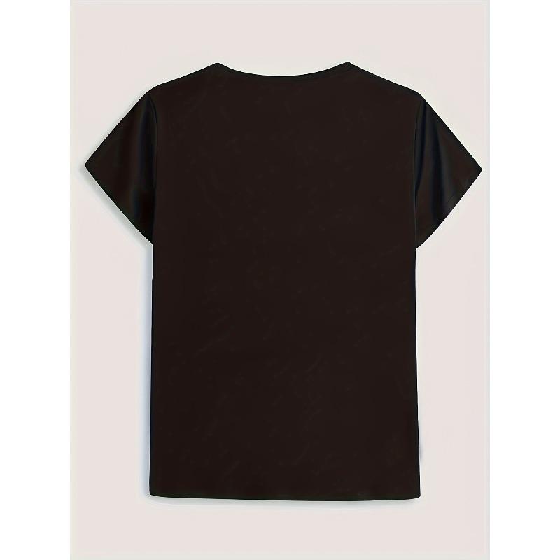 Damen Plus Size Cartoon-Enten-Print Rundhals Kurzarm T-Shirt Lässige Plus Size Kleidung