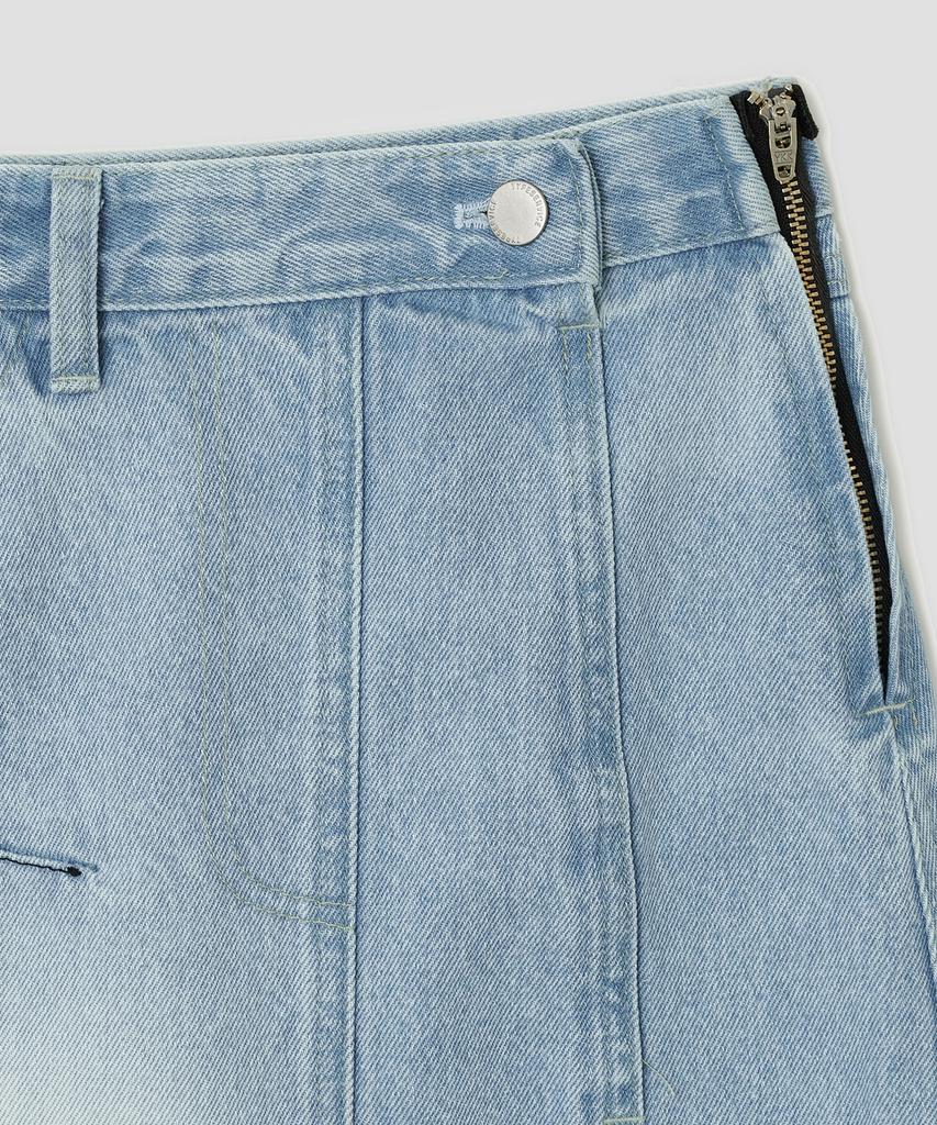 Taibseobiseu Spiked Dot Denim Skirt [Blue]