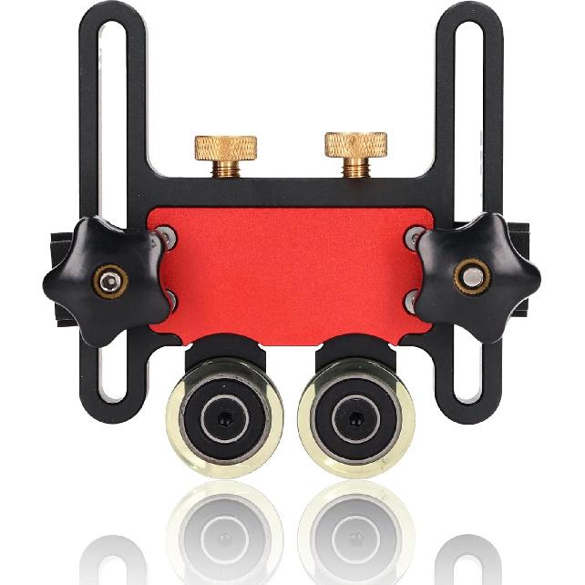 

Bearing Stock Roller, Adjustable Height Aluminium Alloy Double Wheel Table Saw Feeder, Shock Absorption Table Stock Guide Roller, Table Saw Jig Guide