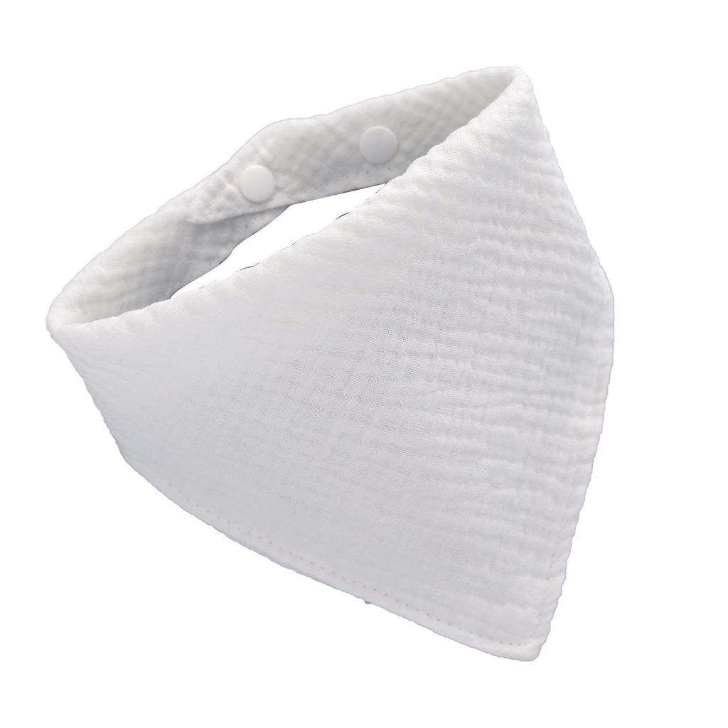 Solid Color Four-Layer Gauze Baby Bib Triangle Scarf with Snap Closure