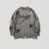 Hip Hop Streetwear Graphic Knit Sweater Loose Fit Men Women Fall Winter