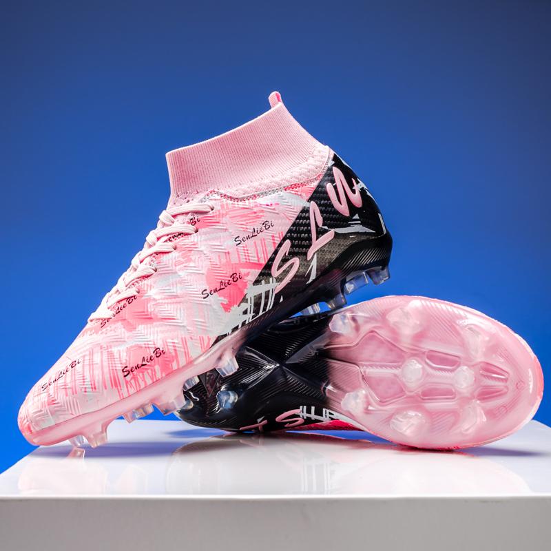 34-46 Men's High-top Football Boots Outdoor Long Spikes Sports Football Boots Large Size Youth Sports Children's Football Boots