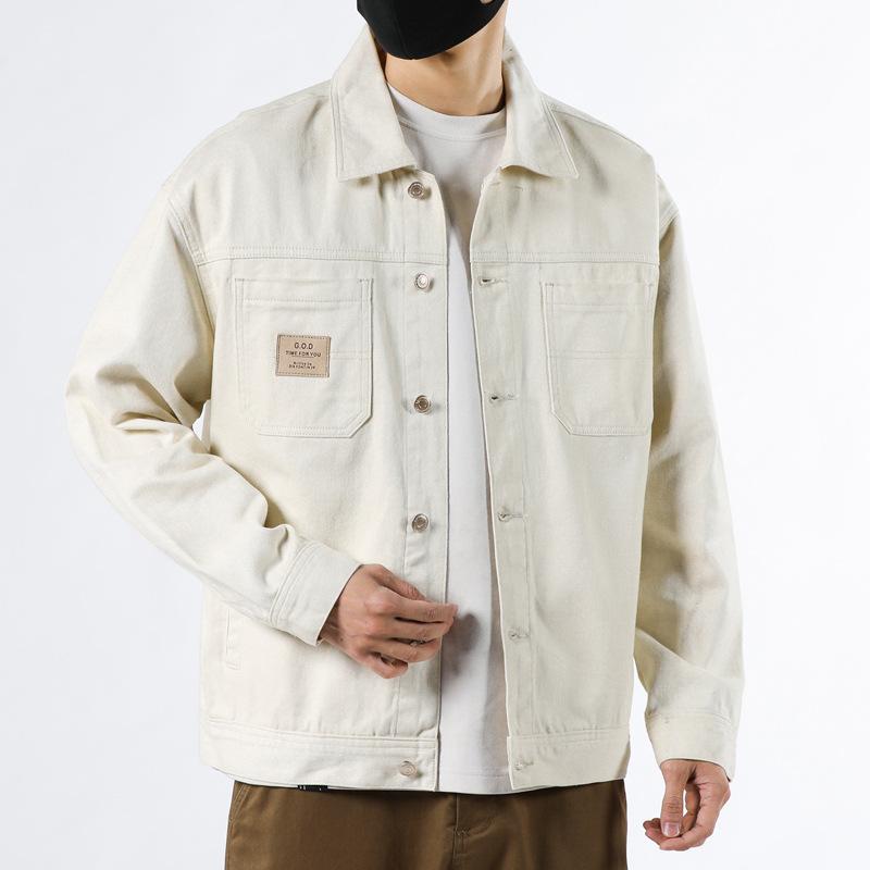 Autumn and Winter Denim Jacket Men's Loose and Handsome Denim Jacket Pure Cotton Men's Tooling Jacket
