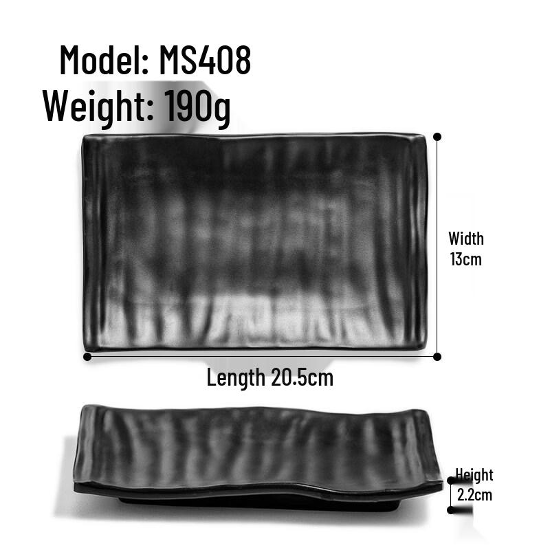 Frosted Black Melamine Rectangular Plate
