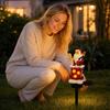 Outdoor Light with Chimney Santa Design - Resin Ground Stake Decorative Garden Light for Pathways and Patio