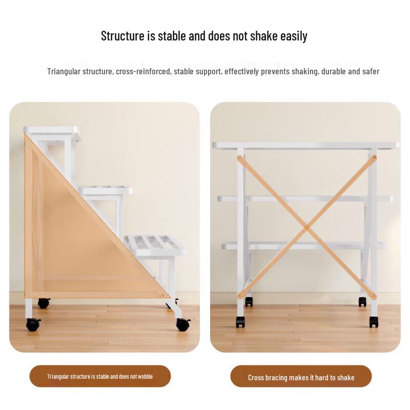 Ladder-Style Movable Metal Plant Stand & Storage Rack