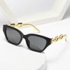 New Fashion Cat Eye Sunglasses Women Luxury Brand Designer Metal Chain Leg Black Glasses Sun Glasses for Female UV400 Eyewear