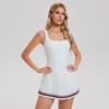 Sommer-Tenniskleid Quadratischer Ausschnitt Schöner Rücken Weste Faltenrock Sportlich Schlankmachend Schnelltrocknend Anti-Exposure