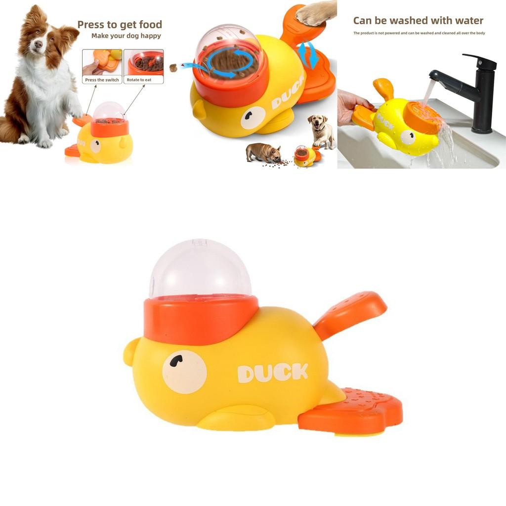 Small Yellow Duck Pet Interactive Toy Feeder For Cats And Dogs