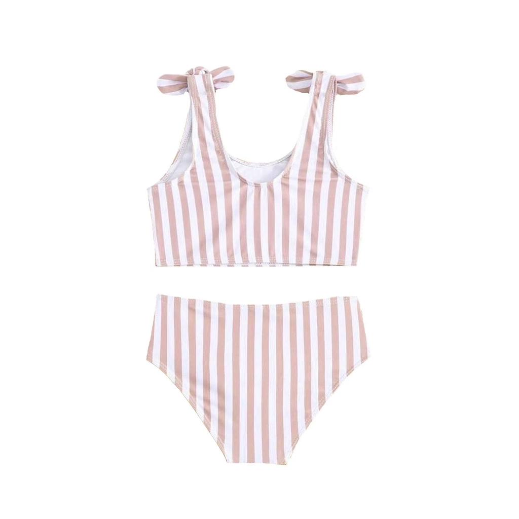 Girls' Colorblock Bikini Set, Two-Piece Swimsuit for Kids