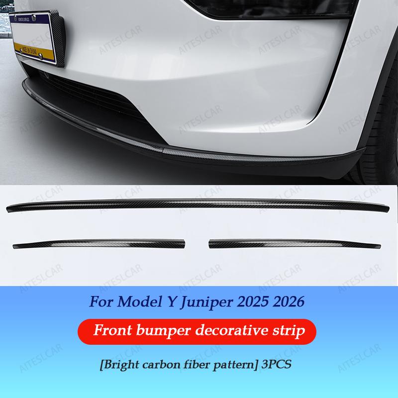 AITESLCAR For Tesla Model Y Lauch/Juniper 2025 2026 Bumper Rearview Mirror Anti-collision Strips Trim Anti-scratch Sticker Cover