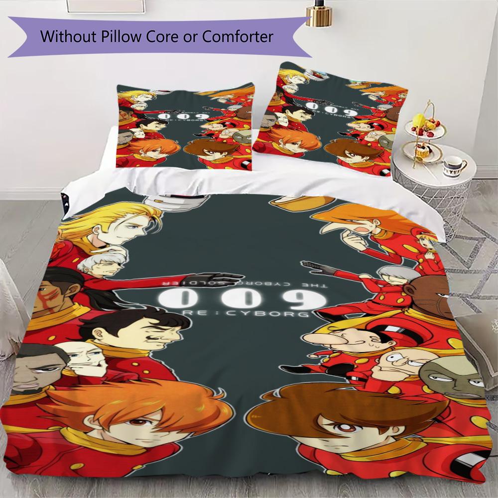 Cyborg 009 Pattern Bedding,Quilt Set Quilt Cover Pillowcase Home Birthday Gift (1*duvet cover+2*pillowcase,without core)SSJT0917265