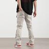Men's Solid Color Retro Straight Wide Leg Trousers Men's Casual Fashion Multi Pocket Trousers