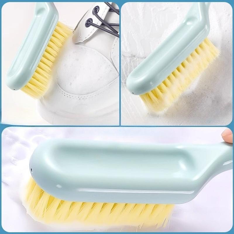 Household Long-handled Shoe Brush Hangable Plastic  Multifunctional Cleaning  Soft Bristle Brush