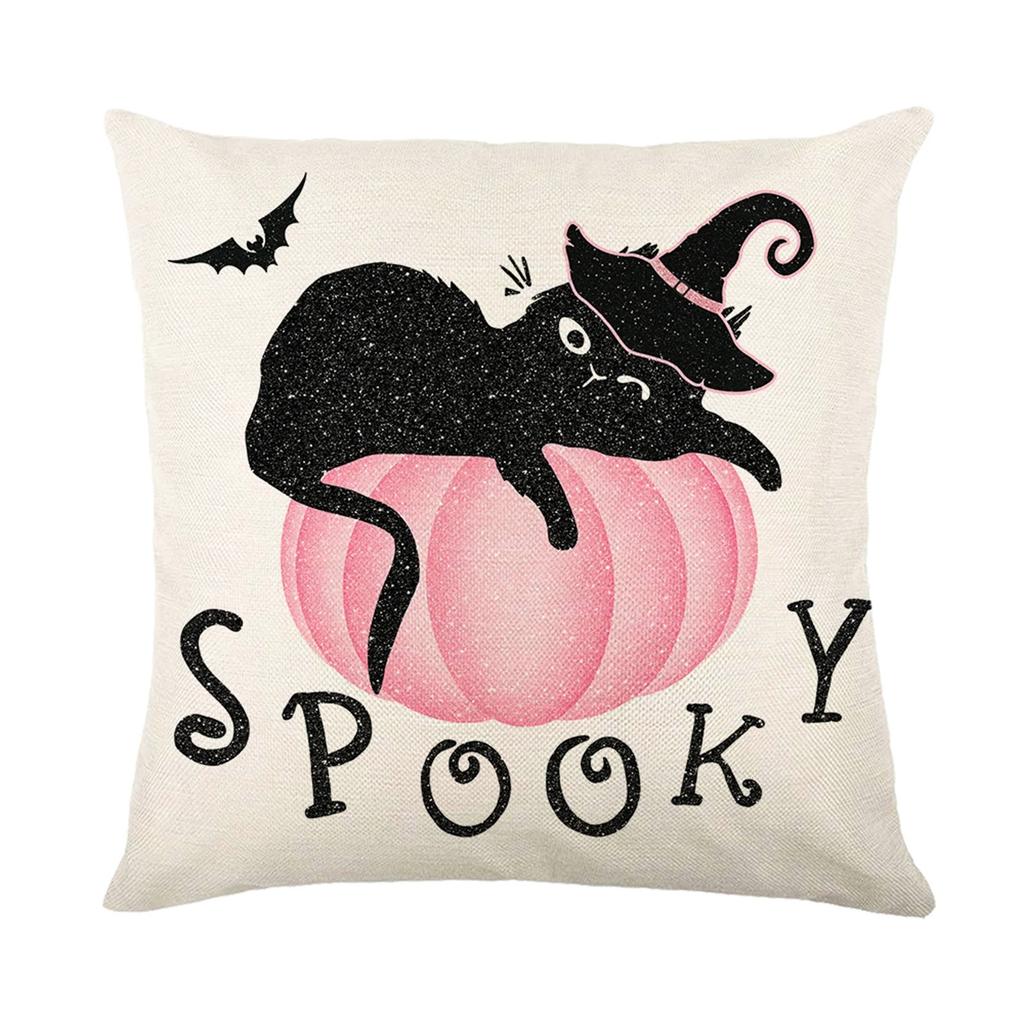 Home Decor Spooky & Festive Halloween Trick-Or-Treat Pillows Pattern Cushion Cover Suitable For Sofa Bedroom Car Pillow Cover